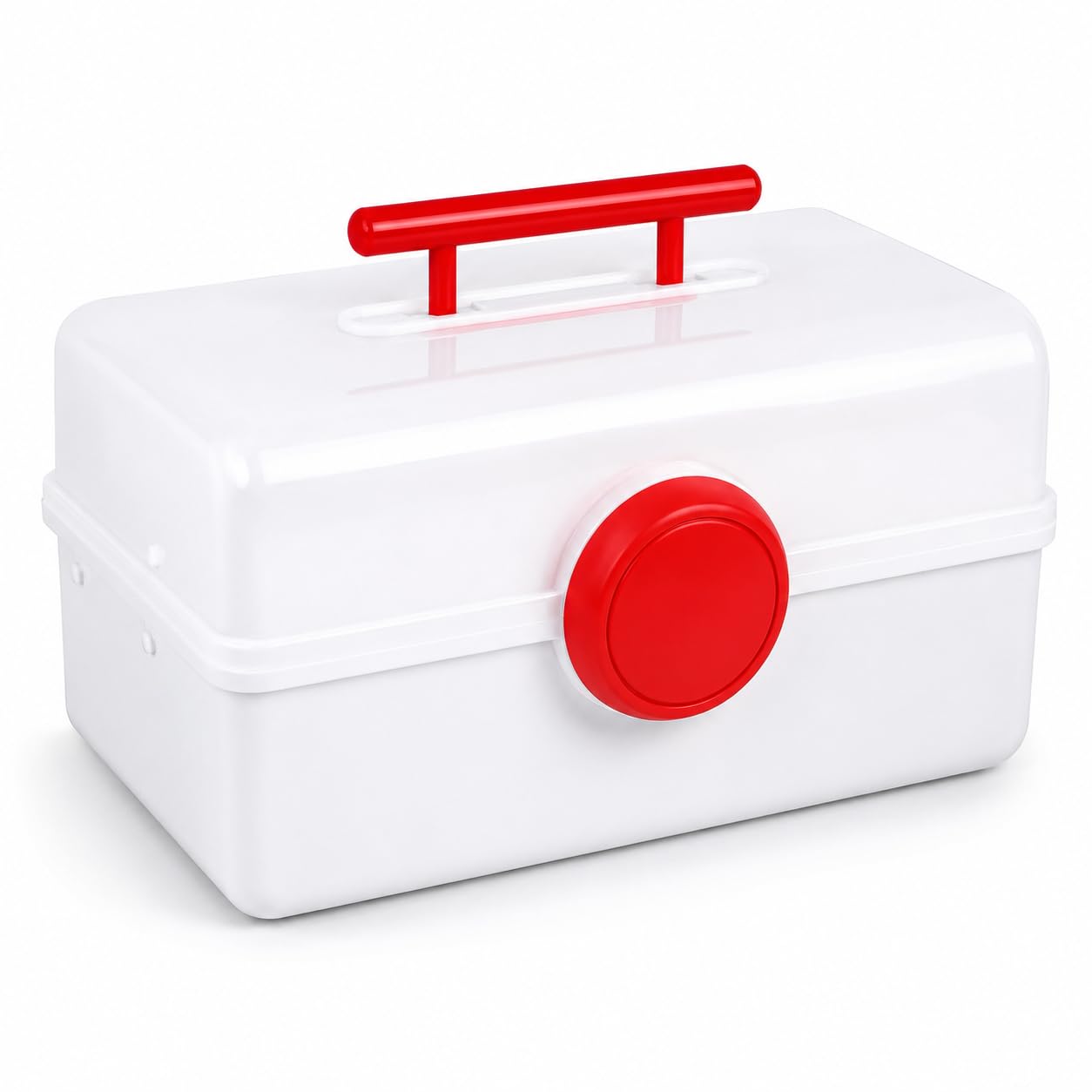 First Aid Medicine Storage Box with Handle | BPA Free Plastic Medical Organizer | Portable Medicine Box for Home, Office, Car & Travel | Multi-Purpose Storage Case | White (3 Layer)-picture-10