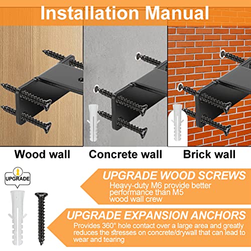 Fuqilala Heavy Duty Floating Shelf Brackets, 2 Pcs Of 8 Inch Industrial Shelf Bracket, 1/5 Inch Thick Black Metal Hidden Invisible L Shelves Brackets For Kitchen, Bathroom, Warehouse, Fireplace #TOP7