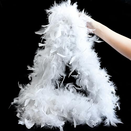 Feelfunfeather FYU-FEATHERS BOA-45G-WHITE 45G White Feather Boas 2 Yards Turkey Chandelle Feathers Boa thumb #3