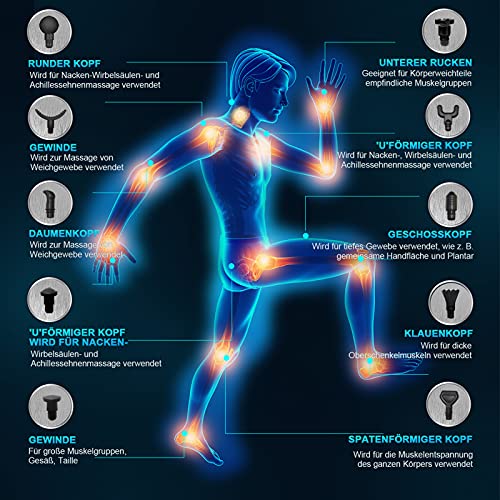 Massagepistole, Massage Gun Massage Pistole mit 30 Geschwindigkeiten Muskel Massagegerät Fitgun Handmassagegerät für… - Image 6