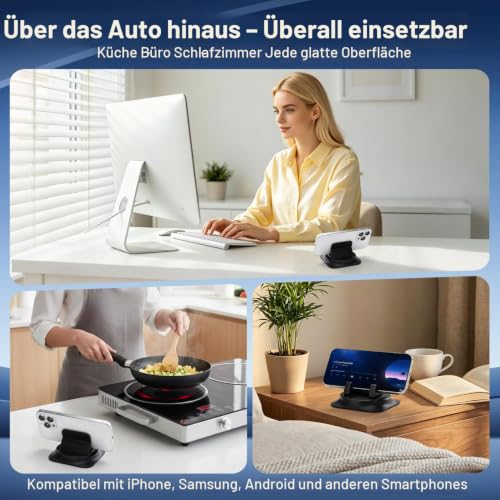 LTFIOON Handyhalterung Auto, 360° drehbarer Klebehalter für Armaturenbrett mit Rutschfester Gel-Basis & Kabel-Clip… – Ansicht 7
