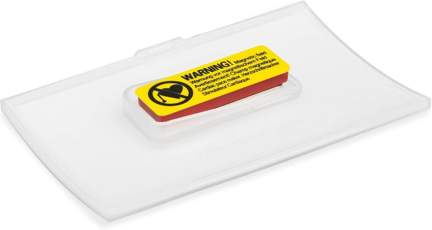 Durable Portanome Click Fold, porta badge in PP con magnete e guida antirotazione, orizzontale, 40 x 75 mm, trasparente, confezione da 10 pezzi, 825919