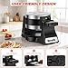 Waffle Maker, 1400W Belgian Waffle Maker, Double Waffle Iron 180° Flip, 8 Slices, Rotating & Nonstick Plates, Removable Drip Tray Easy to Clean, Locking Buckle & Cool Touch Handle, Stainless Steel