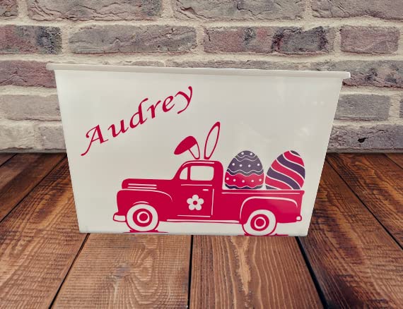 Miniatura 2 de Personalized Easter Basket For Kids - Custom Bucket With Name - Pail With Handles - Gift Decor (Black Bucket)