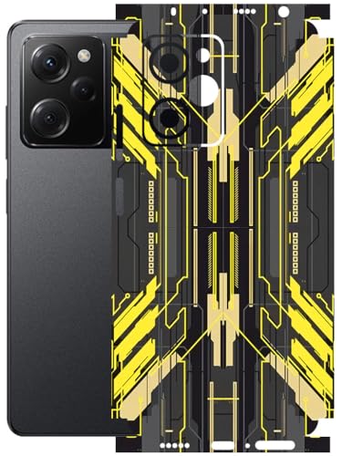 Image of AtOdds - Full Body Back Screen Guard Protector Film - Lamination Wrap Skin Sticker Compatible with Poco X5 PRO (5G) | Scratchproof Matte Finish (Cyber Yellow)