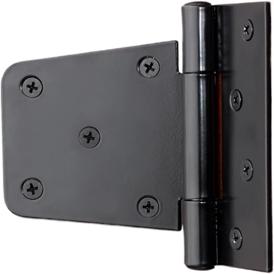 2PCS 4.5Inch Black Metal Outdoor Large Hinges Heavy Duty Iron Wooden Doors Hinges for Exterior Garden Barn