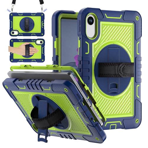 Image of ProElite for Xiaomi Redmi Pad 2 11 inch Case, Rugged 3 Layer Armor case Cover for Xiaomi Redmi Pad 2 11 inch Case with Hand Grip and Rotating Kickstand with Shoulder Strap, Navy Green