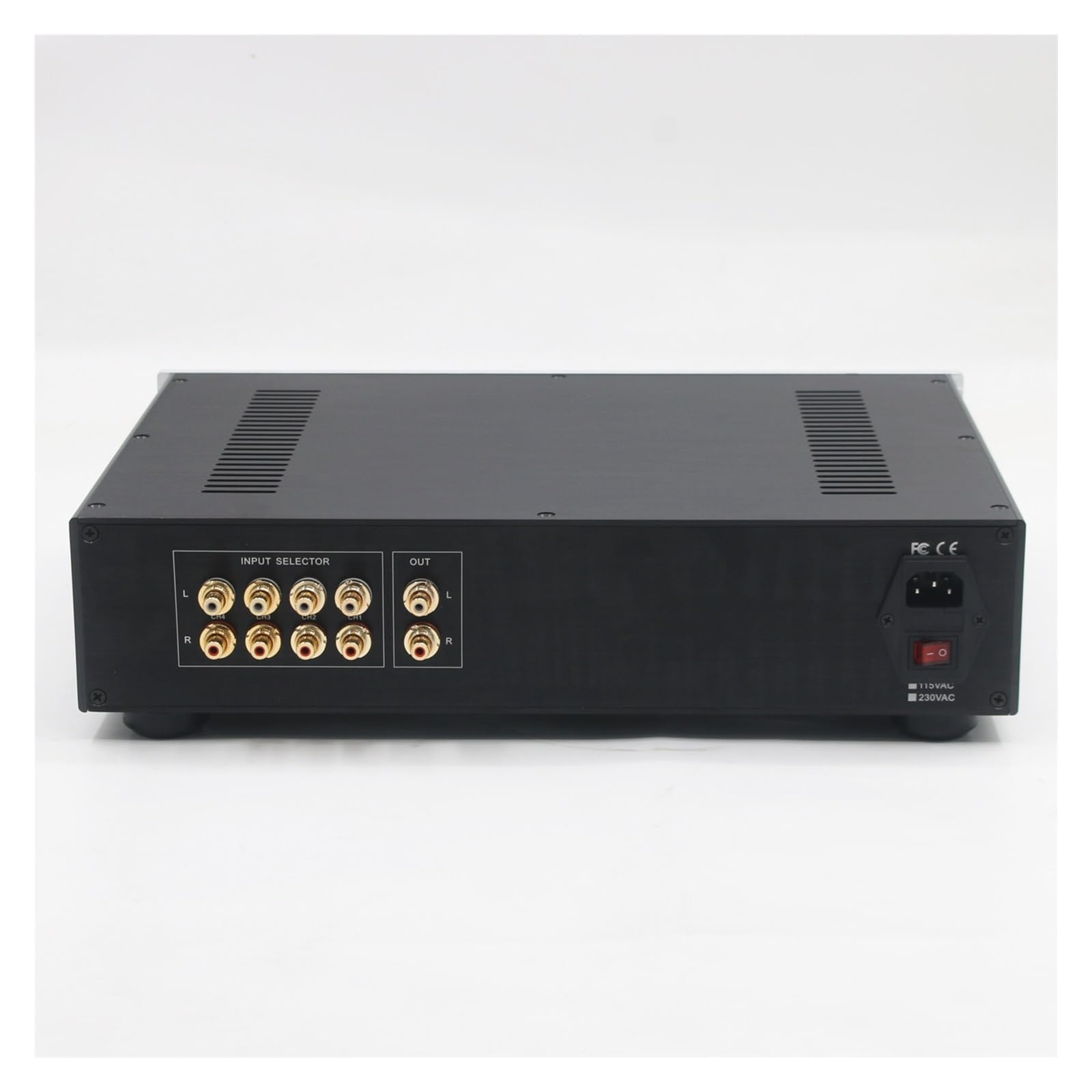 STR12A-Max ECC82 Preamplificatore HiFi Audio con telecomando a valvole, 4 ingressi e 1 uscita(115V)