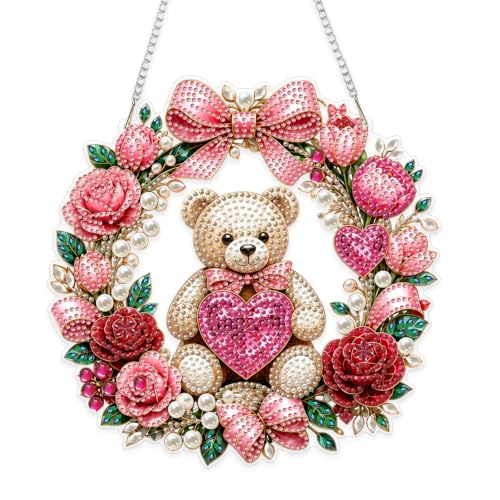 Yunzlly Hanging Pearl Diamond Art Kits for Adults Happy Valentine's Day