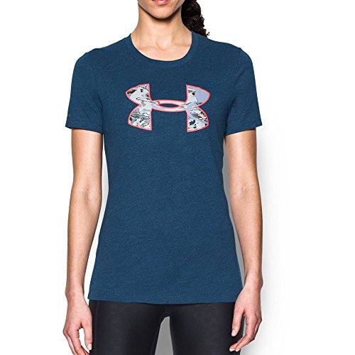 Under Armour Women's Short Sleeve Camo Fill Logo Tee, Blackout Navy (997), Medium