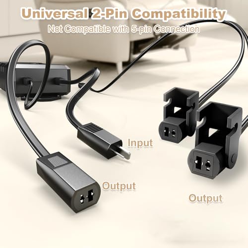 Image of SWANPOW Battery Pack for Reclining Furniture, 2500mAh Universal Recliner Battery Pack Rechargeable with LED Display for 2-Pin Electric Recliner, Sofa, Lift Chair, Couch, Motion Furniture