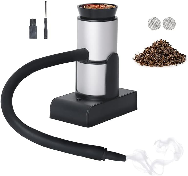 Portable Wooden Smoker Gun Cocktail Smoker Hand Food Kitchen Smoking Egg for Meat Fish Vegetables Soups Sauces Dessert