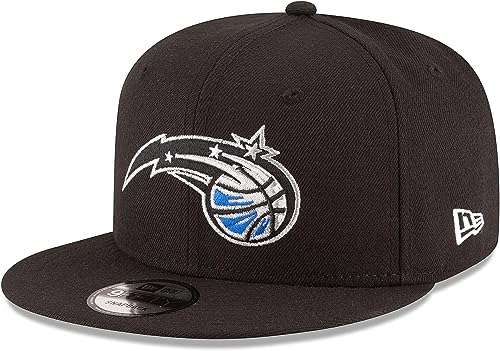 New Era Unisex-Adult NBA 9FIFTY Team Color Primary Logo Adjustable Snapback Hat Cap One Size Fits All - Orlando Magic Black