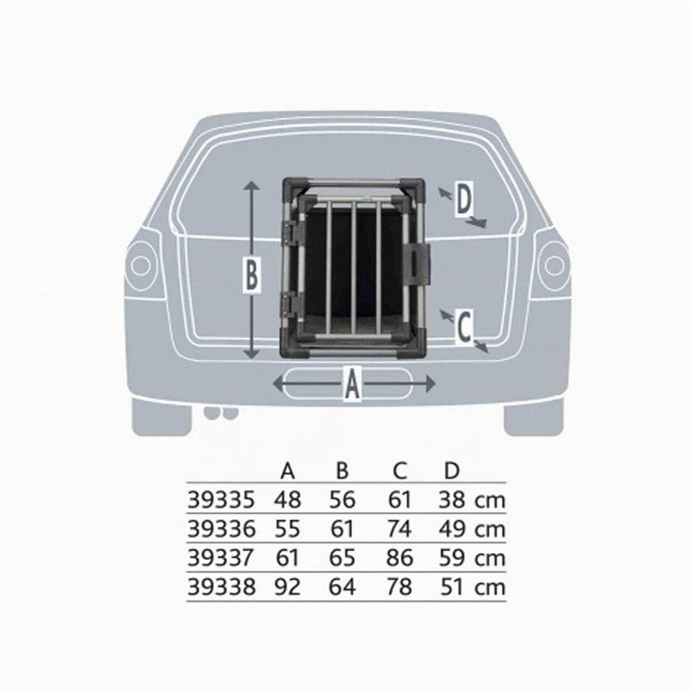 TRIXIE Hunde-Transportbox Aluminium in graphit – L: 92 × 64 × 78 cm