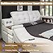 ModaWhly Smart Queen Bed Frame, White Multifunctional Bed with Massage Recliner, Modern Luxury Bed Frame with Music Speaker, USB Charging Station, Adjustable Headboard, Bedroom Furniture
