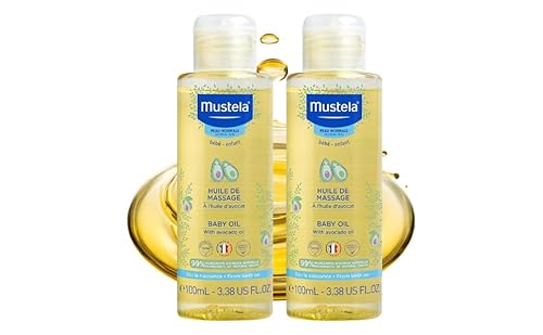Mustela Baby Oil 100ml V2 – Pack of 2 | Gentle Moisturizing Oil for Baby’s Skin | Nourishing & Soothing for Newborns, Infants & Sensitive Skin