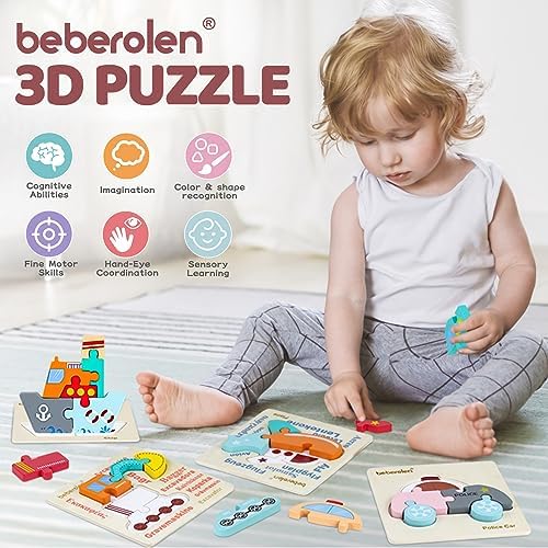 Wooden Puzzles for Toddlers 1-3 Year Old Montessori Sensory Toys for 1+ Baby Boys Girls Vehicle Puzzle Gift Kids Educational Learning Toy 4 51RdsDlFrfL. AC