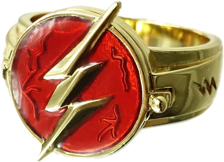 CrazyCatCos Golden lightning Ring Golden Size 10 Zinc Alloy Cosplay Prop
