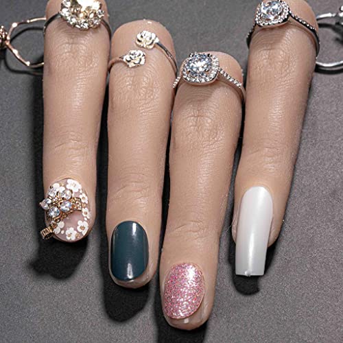 Ppvwey 2 Pieces Silicone Practice Fingers For Acrylic Nails Bendable Nail Training Finger Mannequin Life Size Silicone Training Fingers For Diy Nail Art (3#-2Pcs) #TOP2