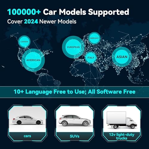 LAUNCH OBD2 Scanner CRP123X Elite, 2025 Lifetime Free WiFi Update scan Tool, FCA SGW, SAS Calibration/Throttle/Brake/BMS/D-P-F/Oil Reset/ABS bleeding, Multi Systems Car Scanner, Battery Test, Auto VIN