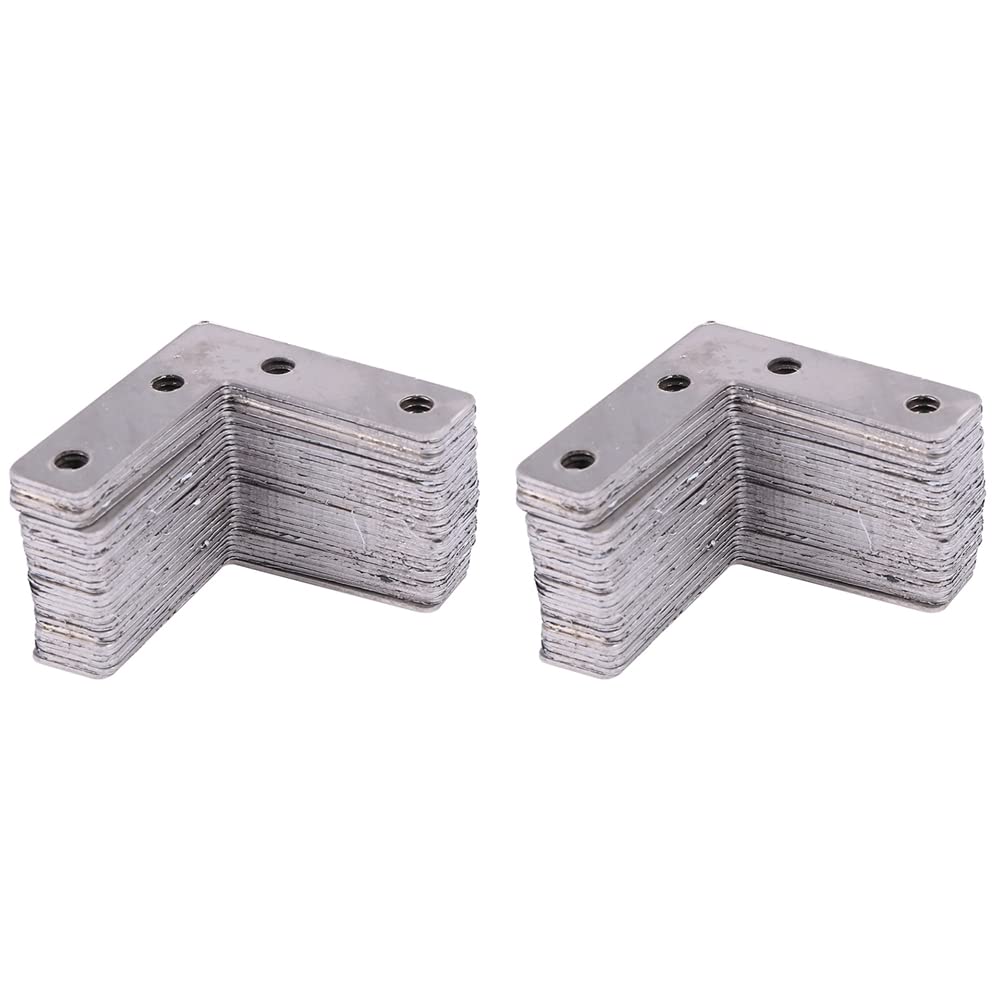 Jnchdghwa Silver 50Mmx50mmx1mm L Shaped Flat Fixing Mending Repair Plates Brackets 60Pcs