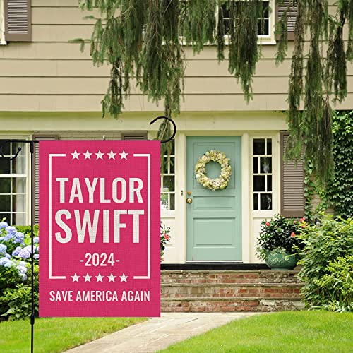 Taylor 2024 Garden Flag Pink Musician Flag Vertical Double Sided 12 X 18 Inch Funny Party Swift Banner For Indoor And Outdoor Decoration #TOP2