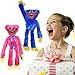 Poppy Playtime Huggy Wuggy Plüschtier Spiel Puppe Horror Spielzeug gefüllte Plüschpuppe Monster Horror Toy Kinder Geschenk Horr Blaue Plüschpuppe Glühen, tanzen, Laufen, singen (2pc, 35cm)