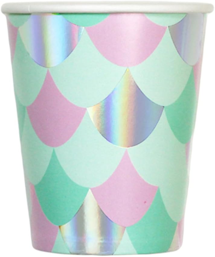 Wish We were Mermaids - Hot or Cold Beverage Cups - Set of 8 Themed Paper Cups