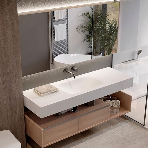 LUTHXAY Bathroom Vanity, Single Sink Bathroom Vanity Includes Smart Mirror