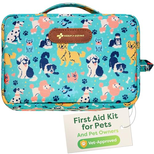 KeepGoing Dog First Aid Kit Pet Emergency Kit for Dogs & Cats Dog Travel Accessories for Car Camping and Hiking
