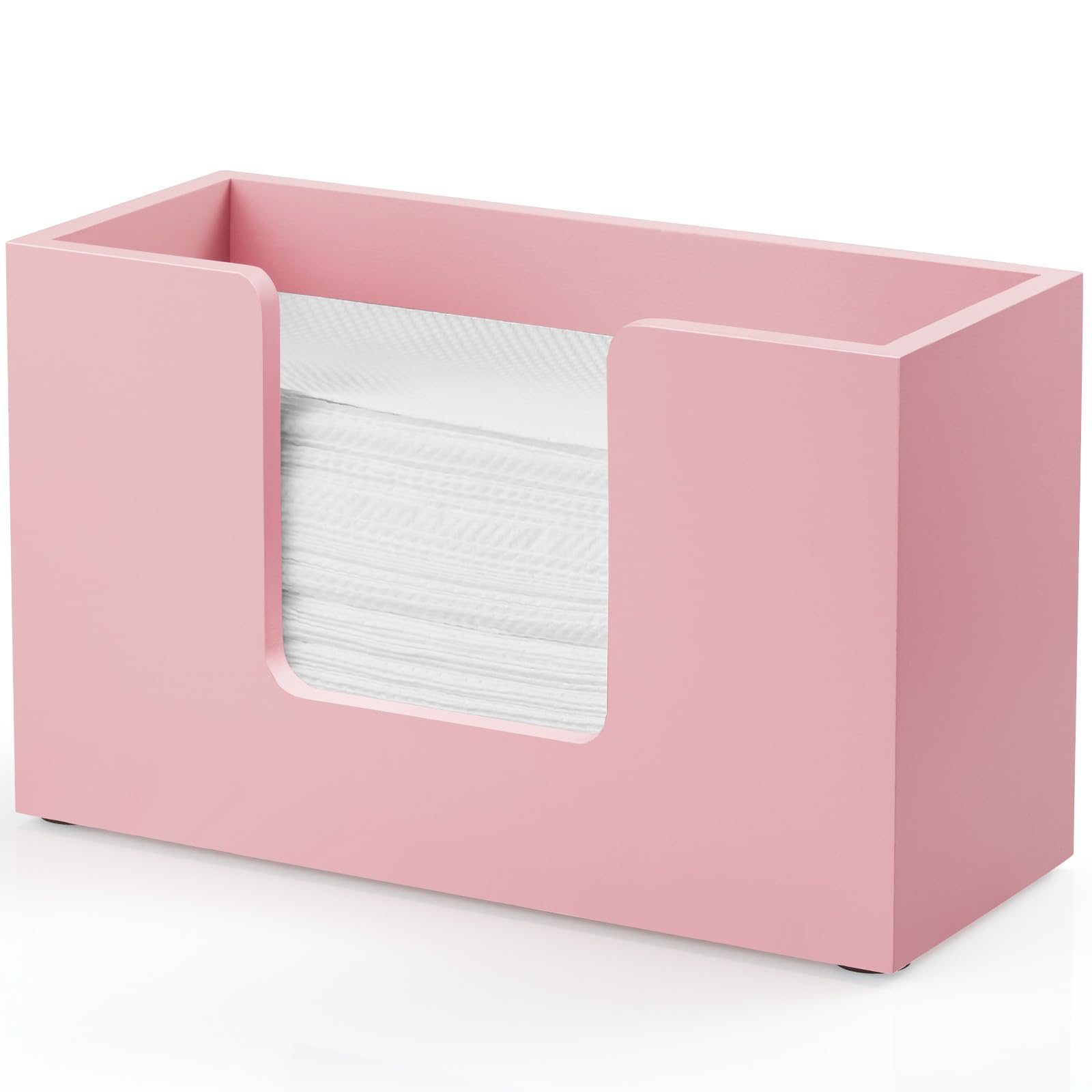 Dispensador de toallas de papel para encimera, soporte de madera para toallas de papel de baño, servilletero rosa para cocina, encimera, plegable, plegable, en Z, dispensador de toallas de mano de
