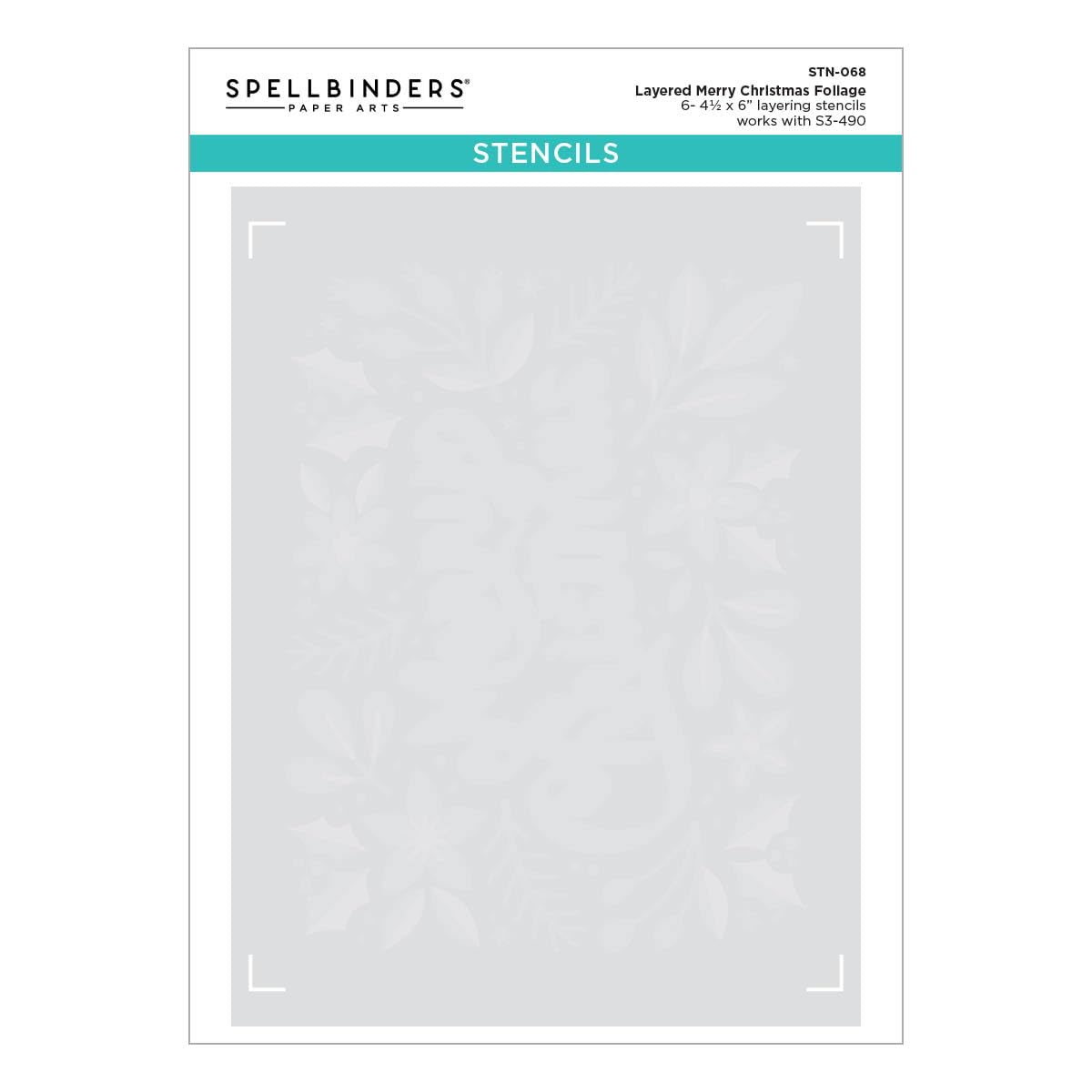 Spellbinders Clear Layered Merry Christmas Foliage Stencils From The Layered Christmas Stencils Collection