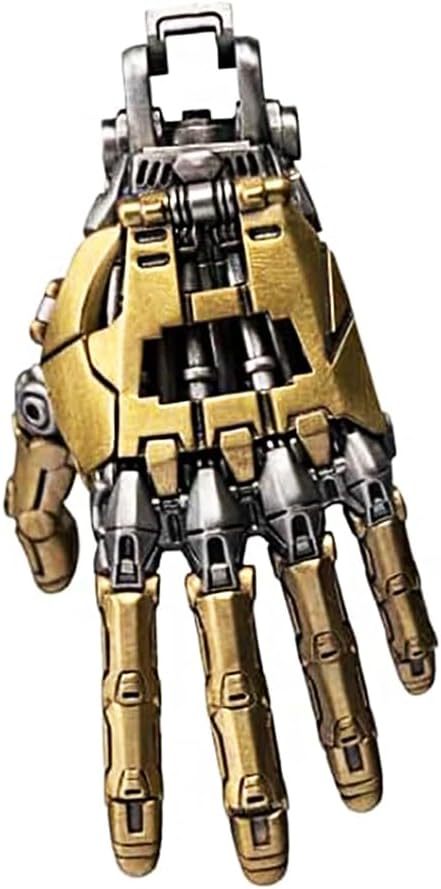 Mechanical Hand Pendant for Necklace, Movable Finger Joints Robot Hand Charm Jewelry, Steampunk Mechanical Hands Pendant Necklace for Men Women (Copper)