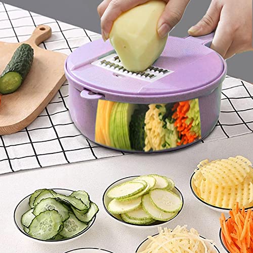 Vegetable Chopper,Food Chopper Chopper Vegetable Cutter Multifunctional 12-In-1 Veggie Chopper With 7 Blades And Container #TOP5