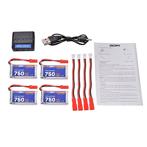 XCSOURCE 5in1 4pcs caricabatteria 3.7V 750mAh 25C