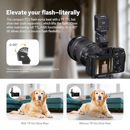 Godox iT22-C Flash para Canon, TTL Mini Flash con Pantalla Intuitiva, Reciclaje en 1.5s, 700 Destellos a Potencia Máxima con Batería Interna Recargable USB-C, Flash de Bolsillo Portátil (Negro) - imagen 9