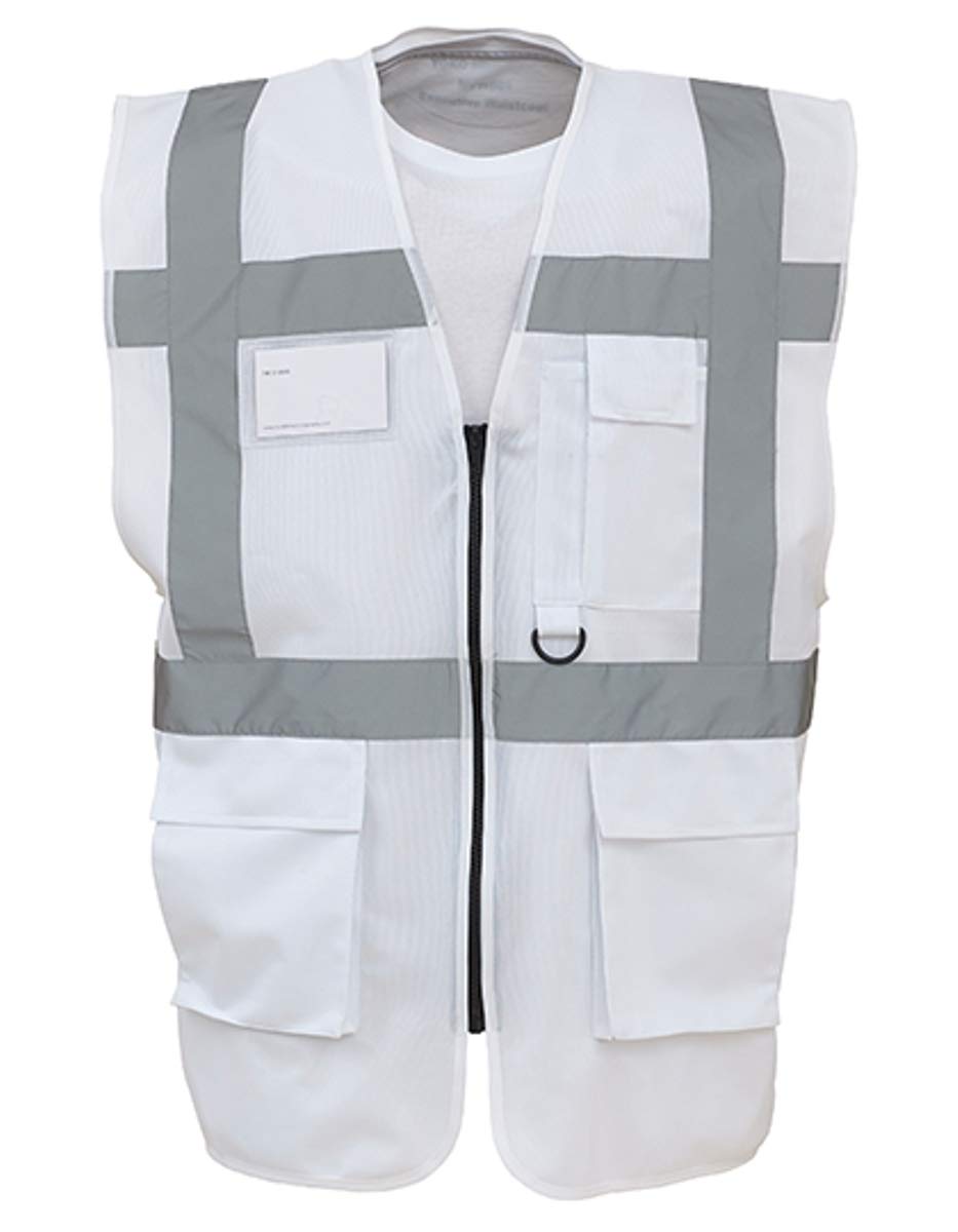 Yoko White Hi-Vis Premium Executive/Manager Waistcoat/Jacket (3Xl) (White)