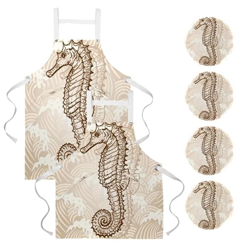 Tablier de cuisine lot de 2 anti-taches pour le nettoyage et service