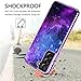 GUAGUA Compatible with Samsung Galaxy S21 FE 5G Case 6.4 Inch Glow in The Dark Noctilucent Luminous Space Nebula Slim Fit Cover Protective Anti Scratch Case for Galaxy S21 FE, Blue/Purple