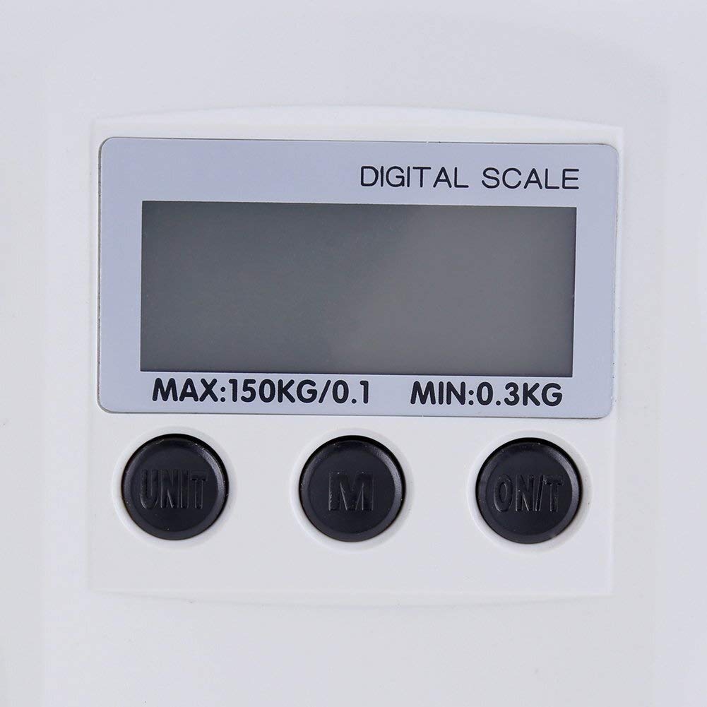 Báscula electrónica, básculas digitales, función de báscula personal digital LCD Peso corporal Básculas electrónicas de piso Báscula de peso corporal de baño digital portátil 150 KG Blanco Medición pr