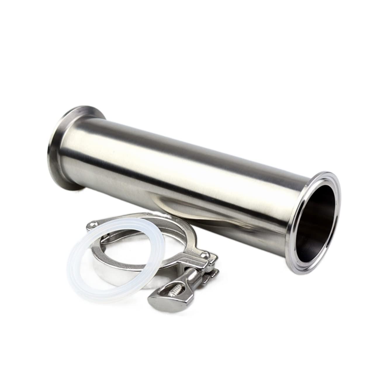 19/25/38/51/76mm SS304 Spool Tube Ferrule 50.5/64/91mm Flange Silicon Gasket Tri Clamp Pipe Fittings Length 100mm-500mm Cheerfully (Color : 1 pcs, Size : 76MM X Ferrule 91_L300MM)
