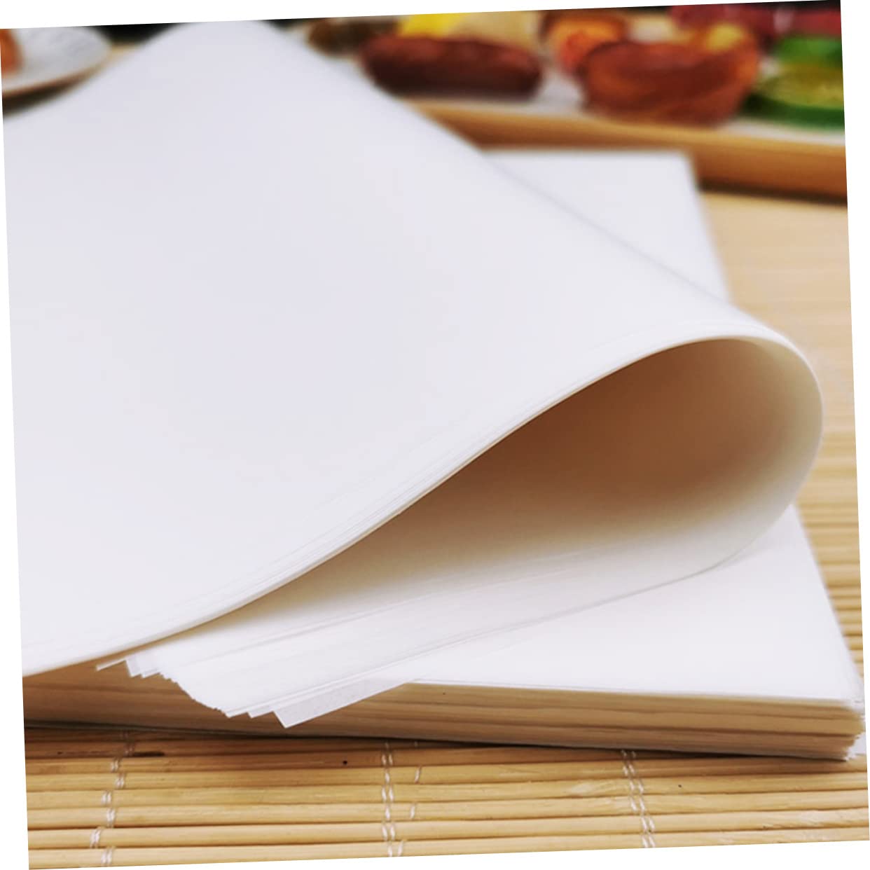 BRIGHTFUFU 500Pcs Non Stick Greaseproof Oil Absorbing Papers for Snacks Kitchen Baking Mats for Fried Food Pizza and Desserts Odorless and Safe for Cooking