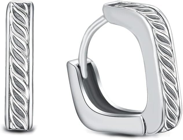 Small Silver Black Hoop Earrings for Women Men Punk Gothic Jewelry for men women - Image 8