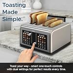 Smart 4 Slice Toaster, Smart Touch Screen 8 Browning Levels 6 Preset Bread Programs, Stainless Steel Bread Toaster with Touch LCD Display