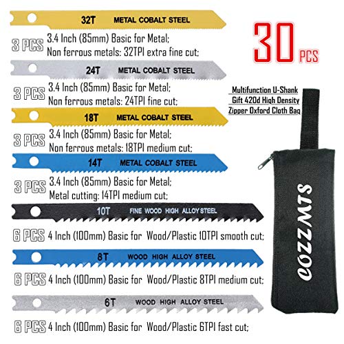 Cozzmts 30-Piece U-Shank Blade Set