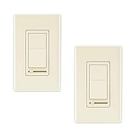 Vista 5 de Cloudy Bay - Interruptor de atenuación de pared para luz LED / CFL / incandescente, deslizador regulable de 3 vías, de un solo polo, 600 W máx