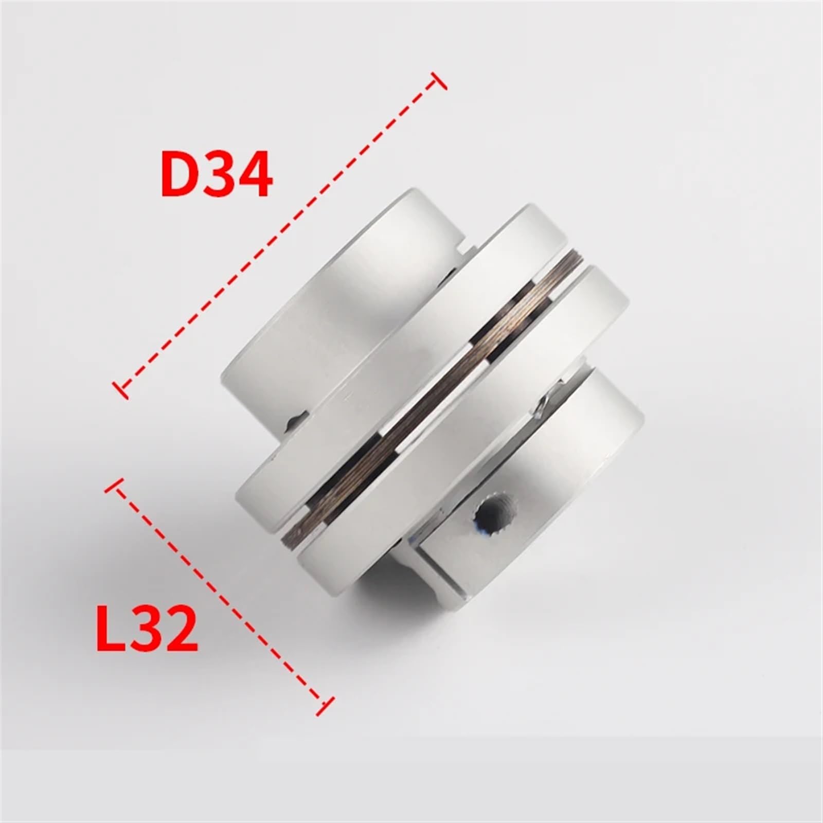 1 Uds. Acoplador Flexible de diafragma de Brida D34 L32 Junta de Acoplamiento de Eje único Keyway Aluminio elástico de Alta rigidez(6X10)