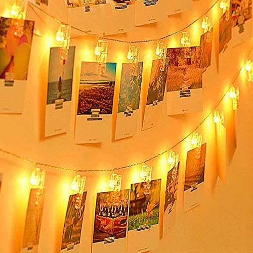 Lot De 30 Guirlandes Photo Avec Pinces En Papier Kraft - 11,5