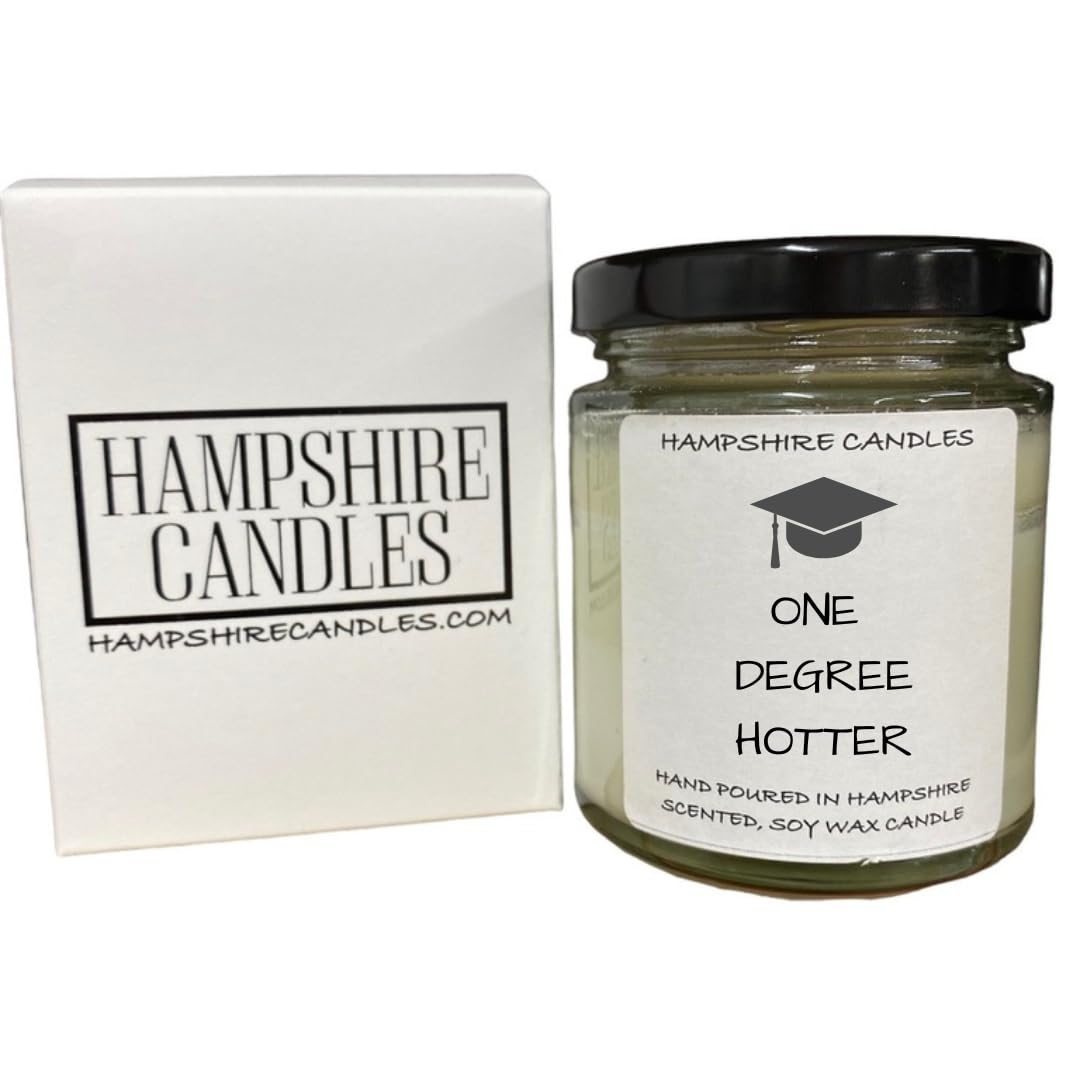 One Degree Hotter Quote Candle, Graduation Gift for Daughter, Son, Friend, College Grad, Masters Degree Diploma Phd Candle Gift (FRESH)