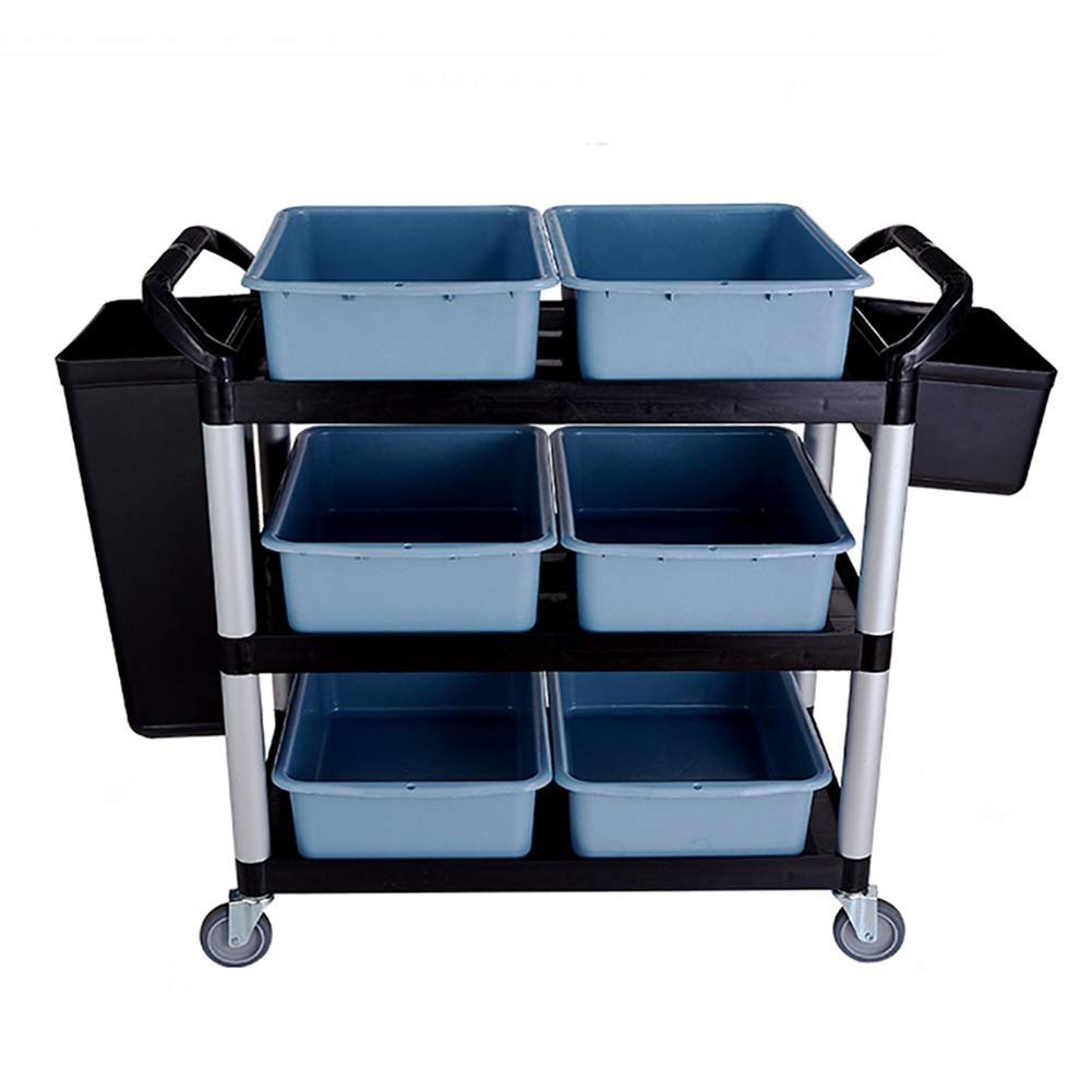 asdchZen Multifunctional Utility Cart Service Storage Trolley Beauty Utility Cart 3-Tier Storage Rolling Cart On Wheels, Large Capacity Catering Cart Multifunction Stora